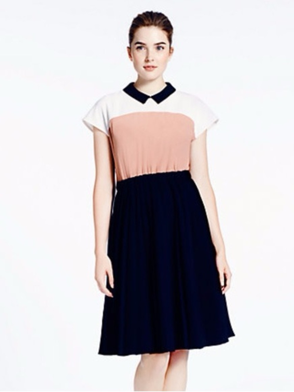 kate spade Black, White & Gold Label Collared Dress